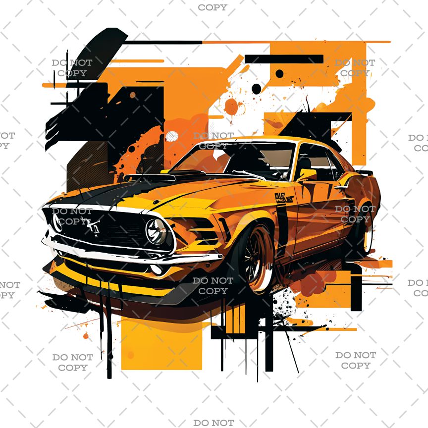 Famous Sport Cars DTF Transfer - '69 F Mustang