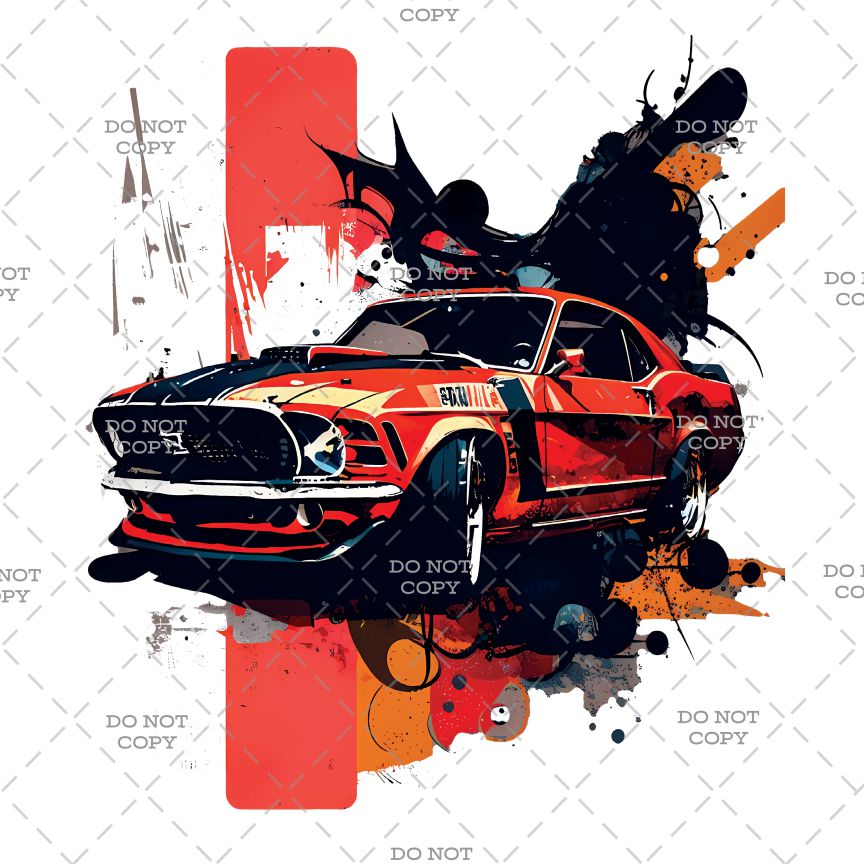 Famous Sport Cars DTF Transfer - '69 F Mustang