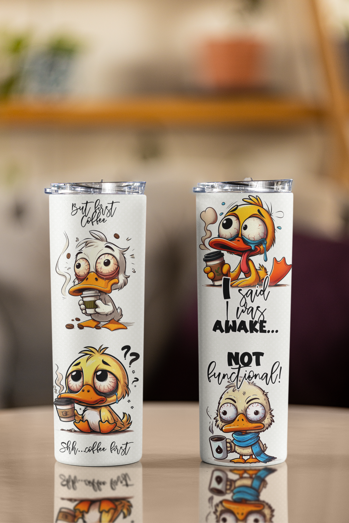 Funny Duck Coffee Quote Stainless-Steel Tumbler