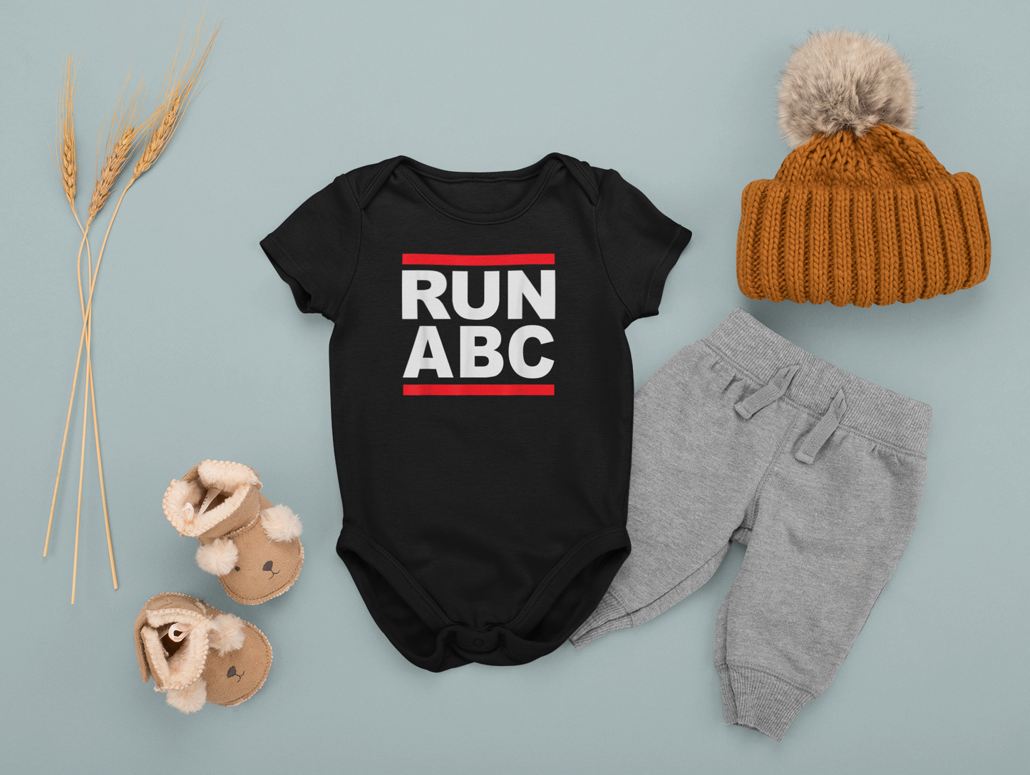 RUN ABC Soft Cotton Onesie with Alphabet Design