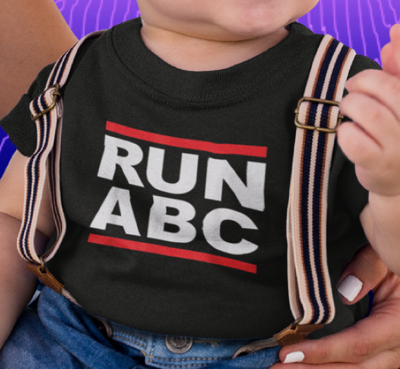 RUN ABC Soft Cotton Onesie with Alphabet Design