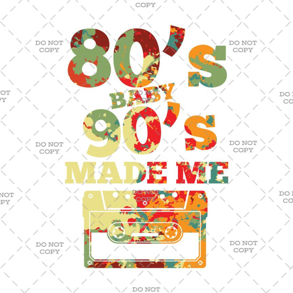 80's and 90's Made Me Retro Iron-On Transfer, Vintage Cassette Design, T-Shirt Transfer