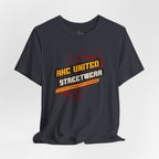 Black t-shirt with 'AHC United Streetwear' logo on a white background