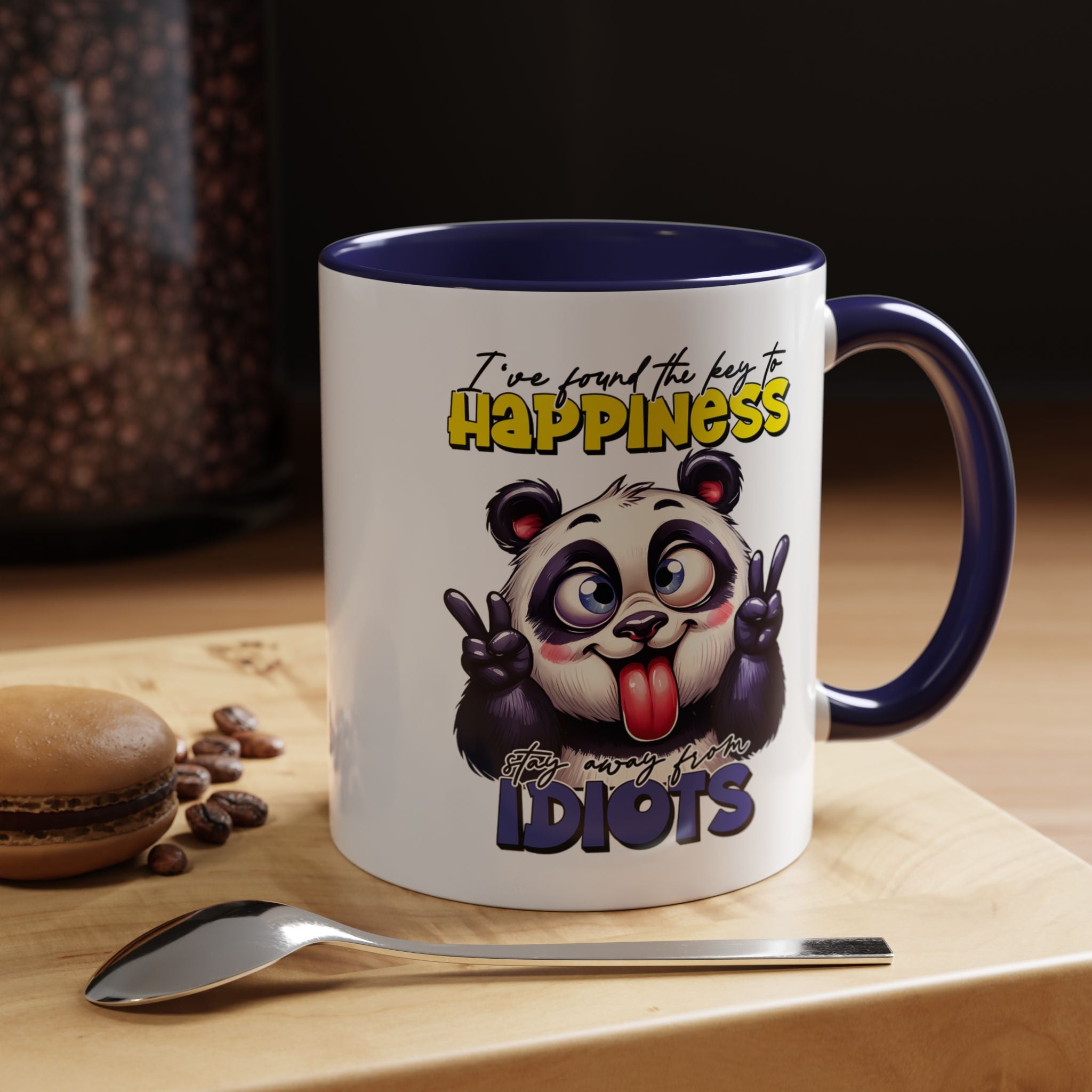 Funny Panda Coffee Mug — "I've Found the Key to Happiness" Ceramic Accent Mug
