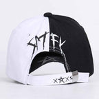 Black and White Color Matching Hat Pentagram Graffiti Baseball Cap Men and Women Summer Cap