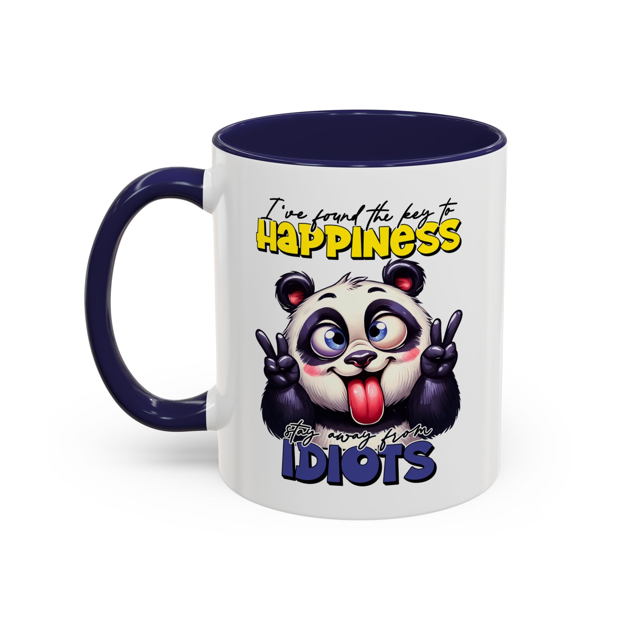 Funny Panda Coffee Mug — "I've Found the Key to Happiness" Ceramic Accent Mug