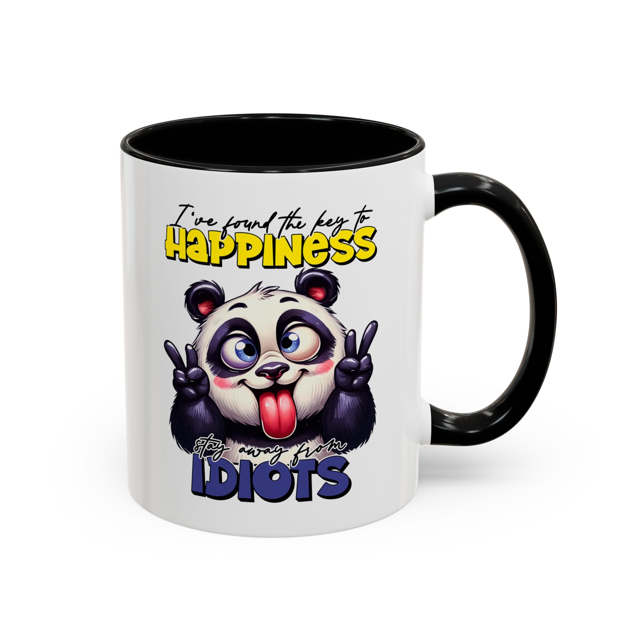 Funny Panda Coffee Mug — "I've Found the Key to Happiness" Ceramic Accent Mug