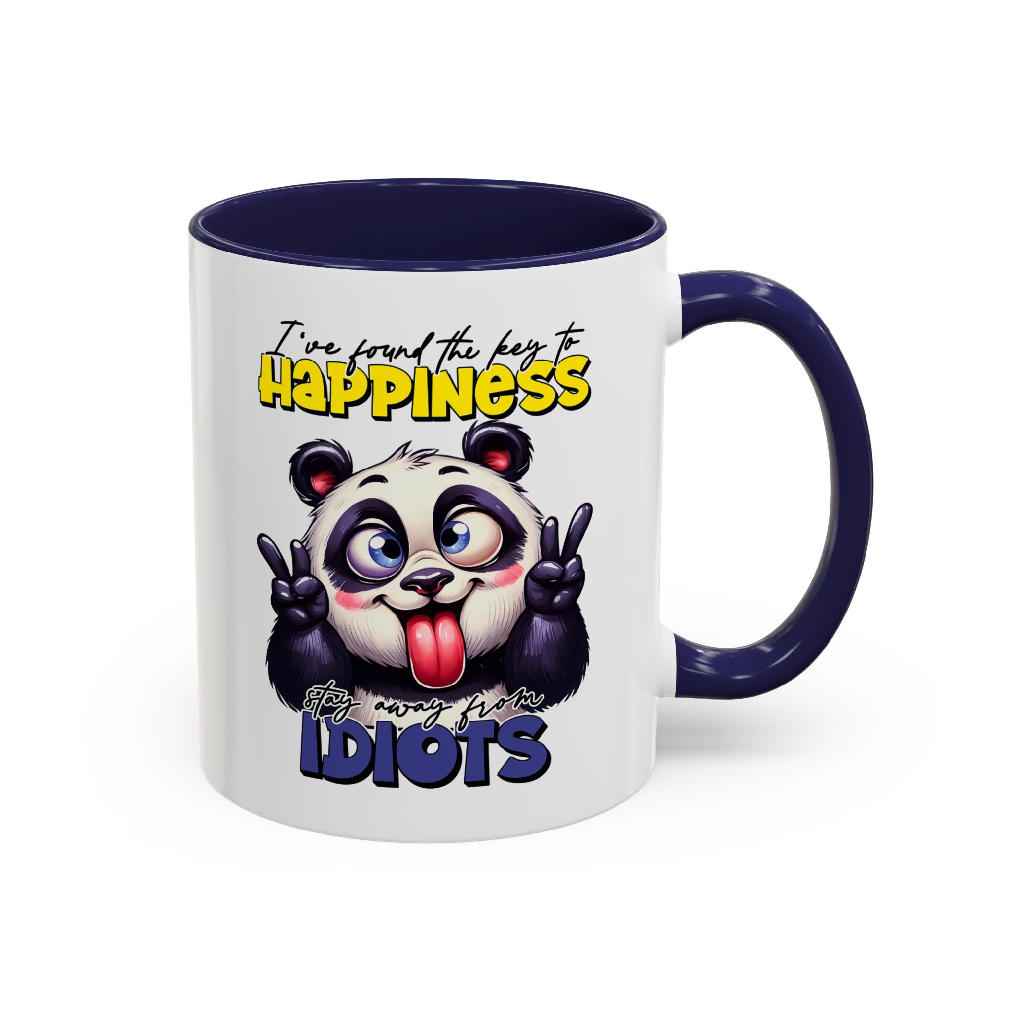Funny Panda Coffee Mug — "I've Found the Key to Happiness" Ceramic Accent Mug