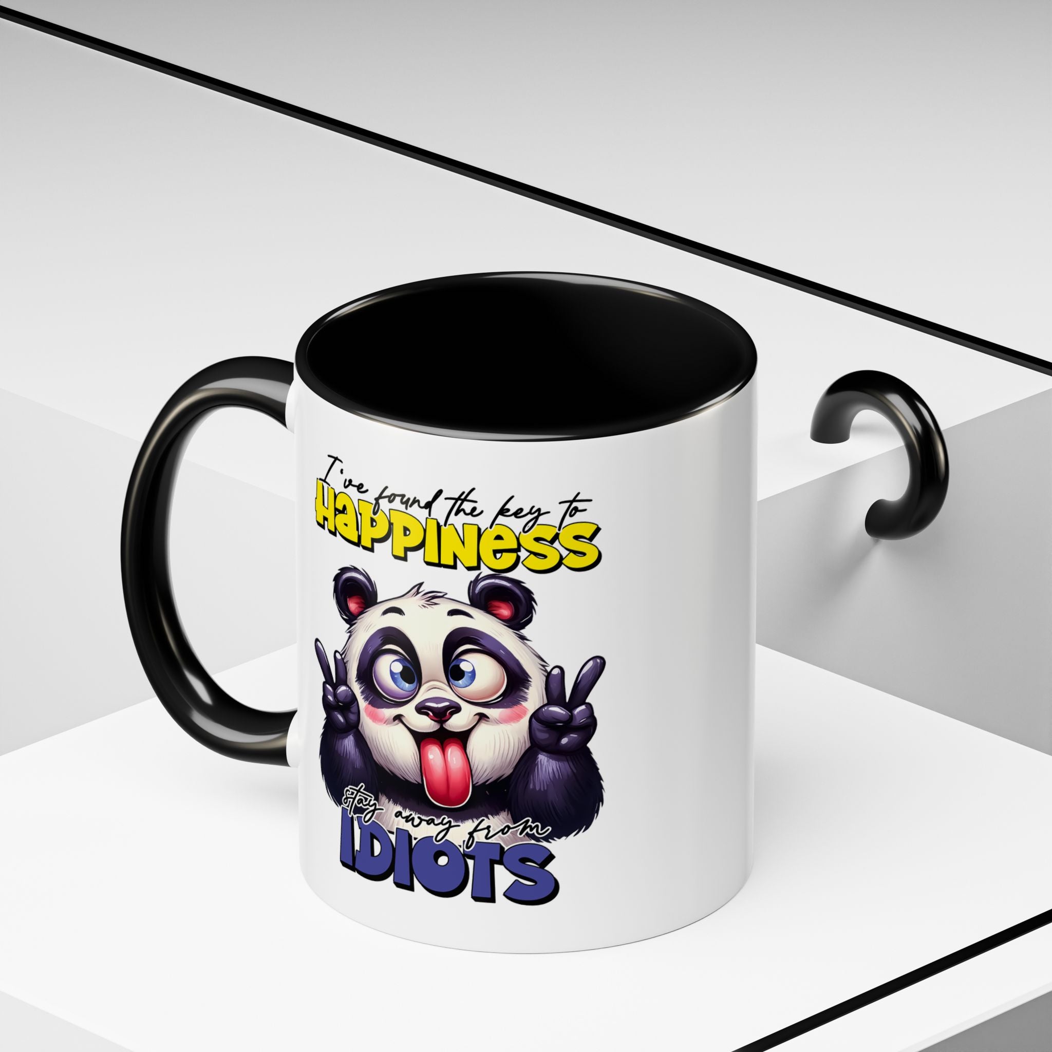 Funny Panda Coffee Mug — "I've Found the Key to Happiness" Ceramic Accent Mug