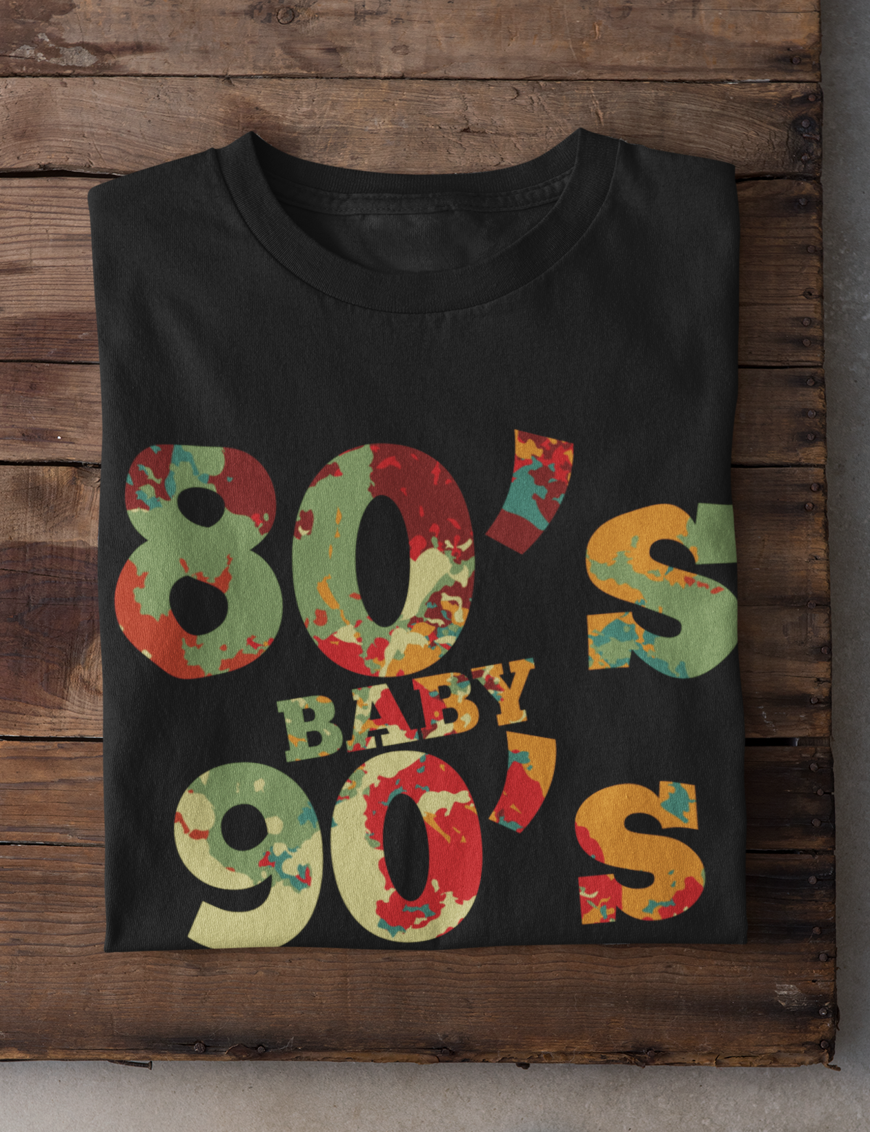 80s Baby 90s Made Me Retro Graphic T-Shirt, Black