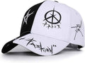 Black and White Color Matching Hat Pentagram Graffiti Baseball Cap Men and Women Summer Cap