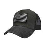 Embroider Flag Washed Baseball Cap, Cotton Trucker Hat