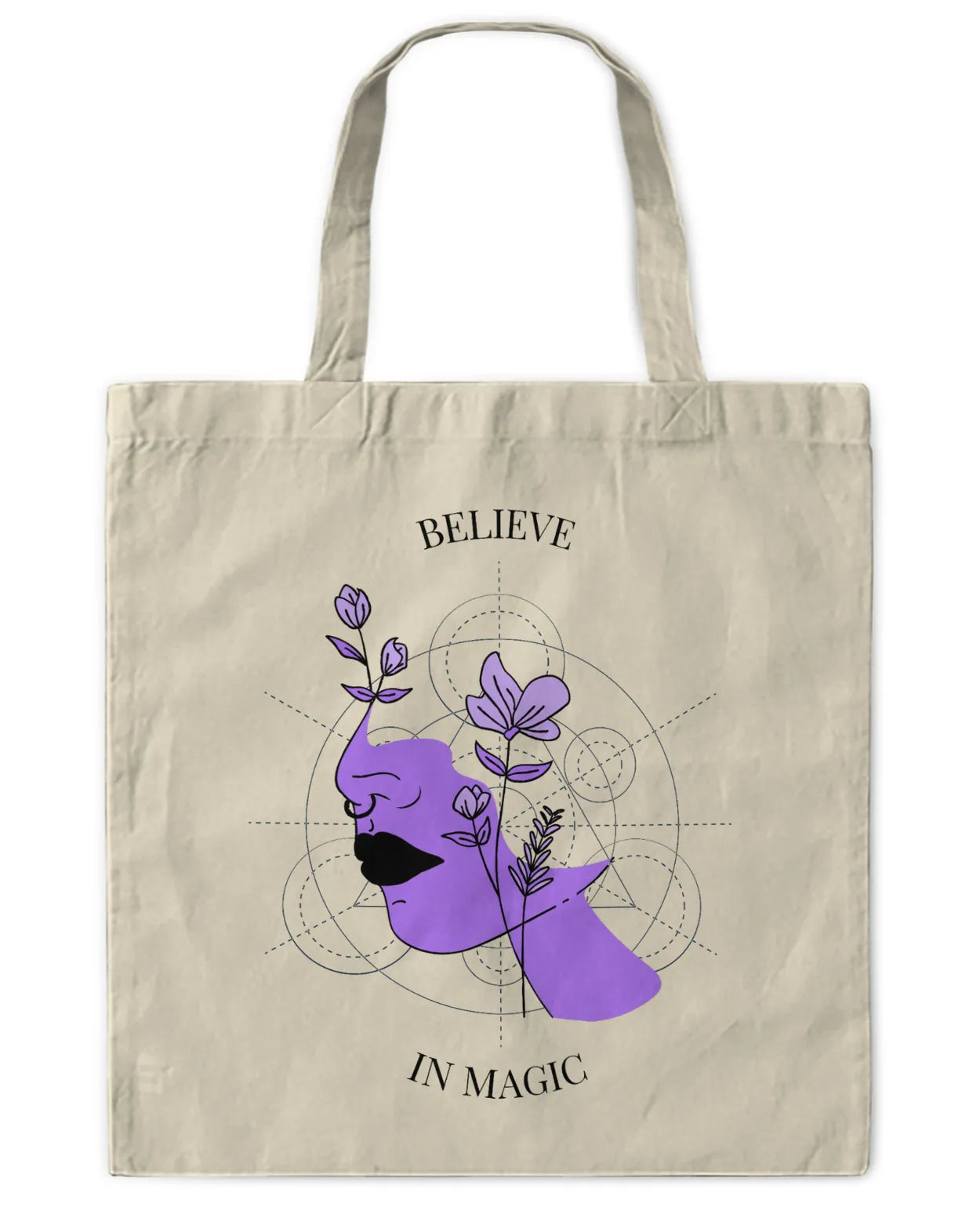 Believe in Magic, Reusable Canvas Shopping Tote