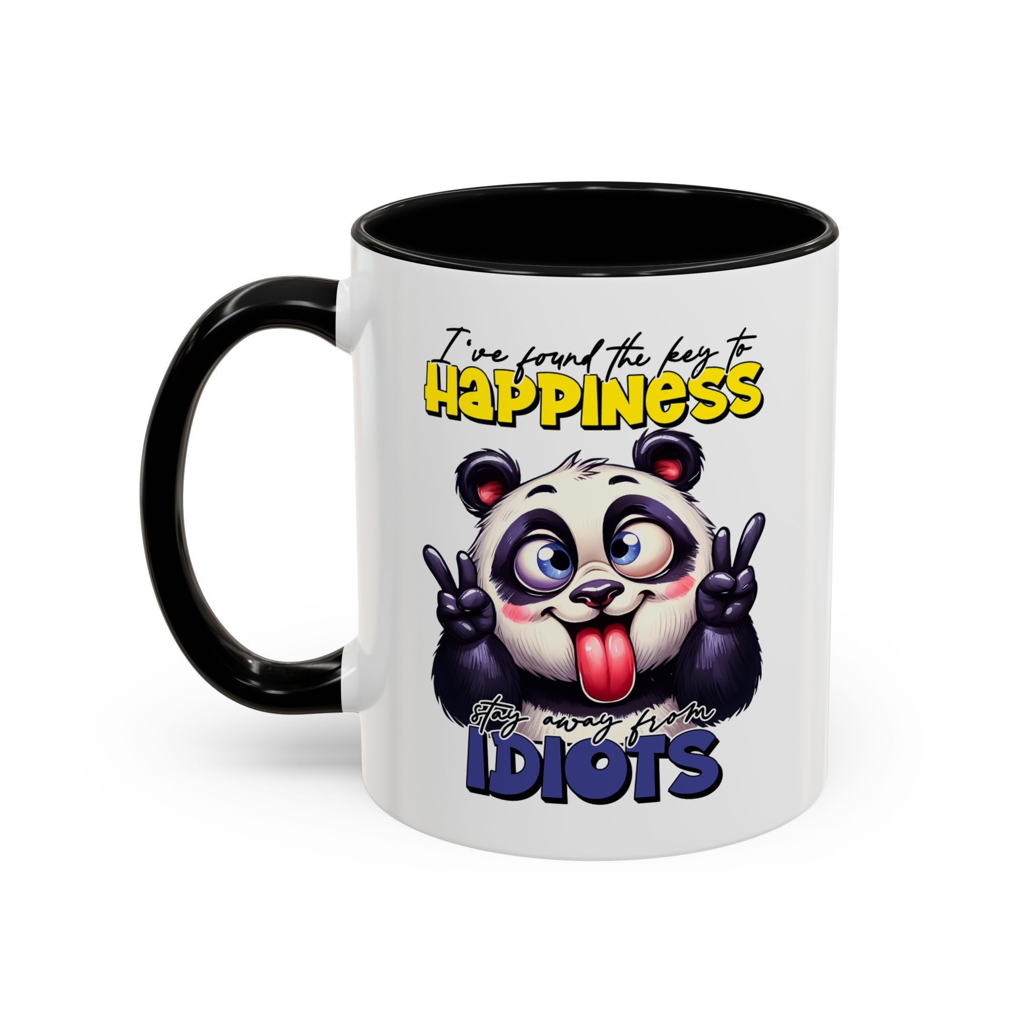 Funny Panda Coffee Mug — "I've Found the Key to Happiness" Ceramic Accent Mug
