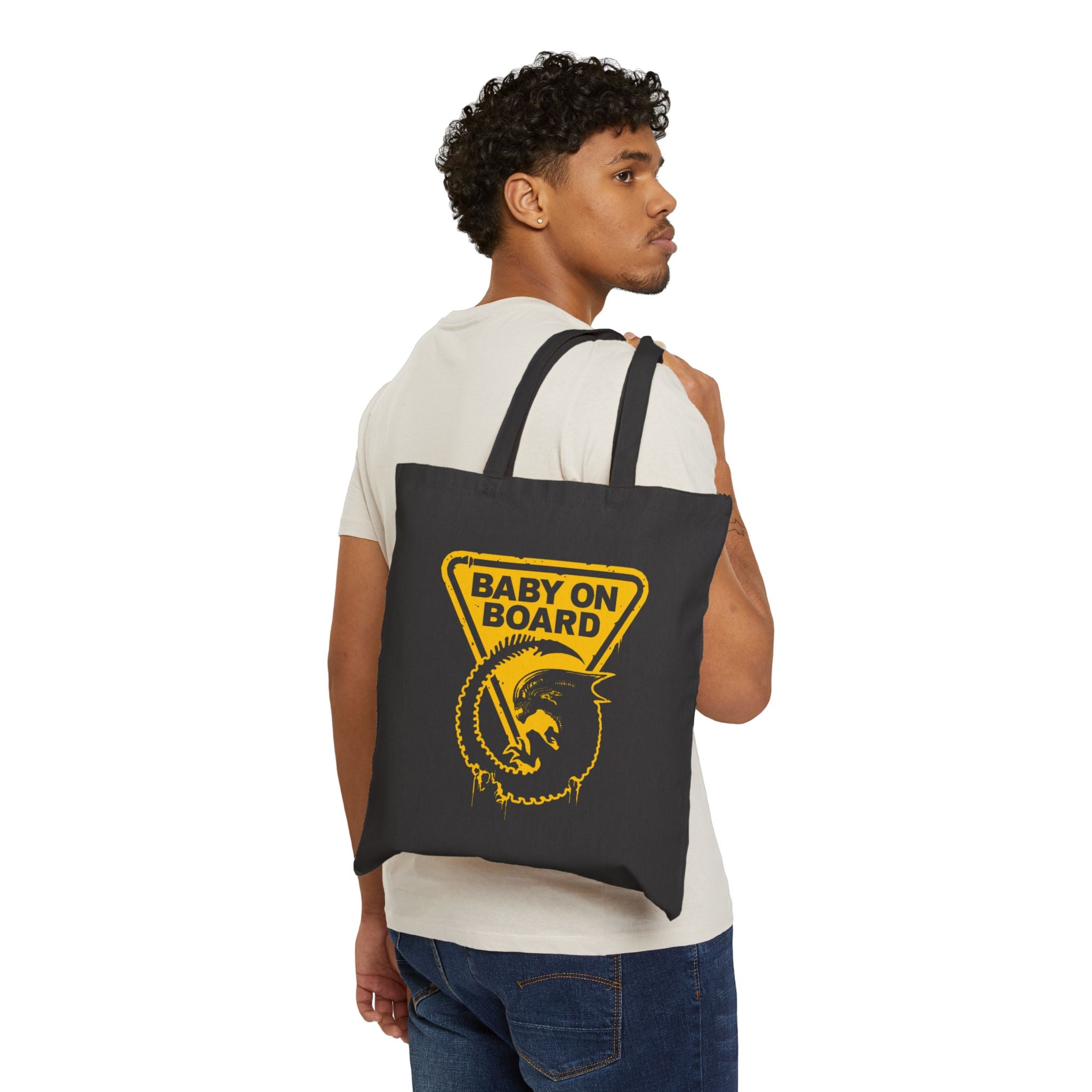 Baby on Board Dragon Tote Bag - Funny Parent Safety Canvas Tote