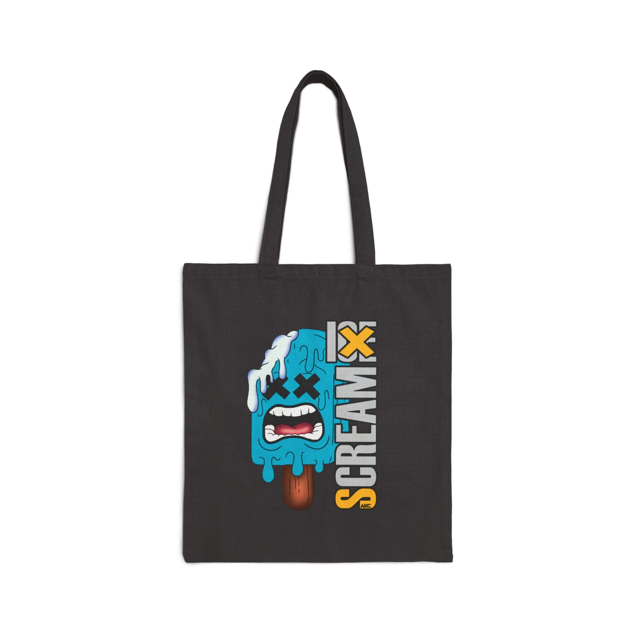 Screamy Melted Popsicle Canvas Tote — Funny Summer Ice Cream Graphic Bag