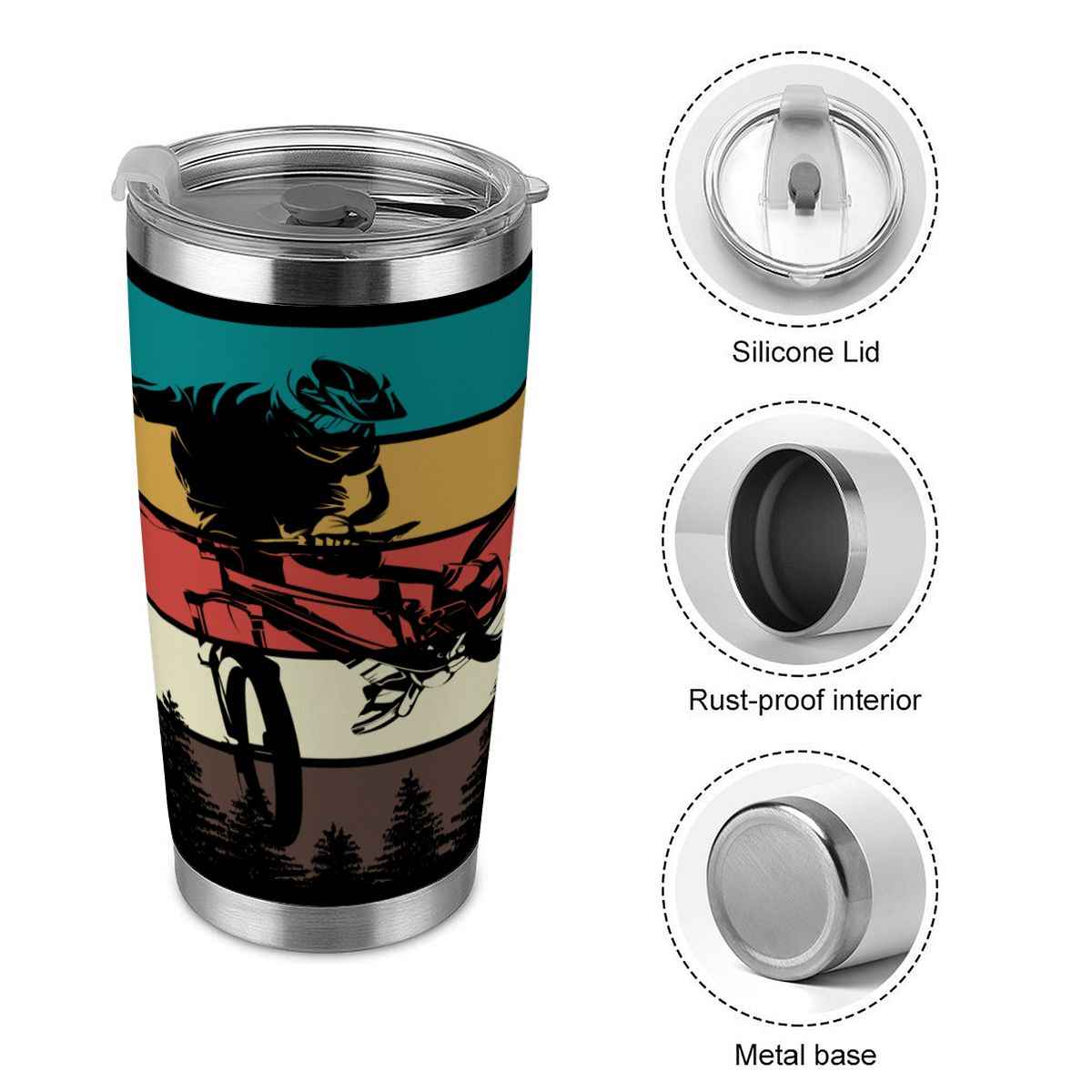 20oz Tumbler with Lid and Straw (Made in USA) Retro Bike Project