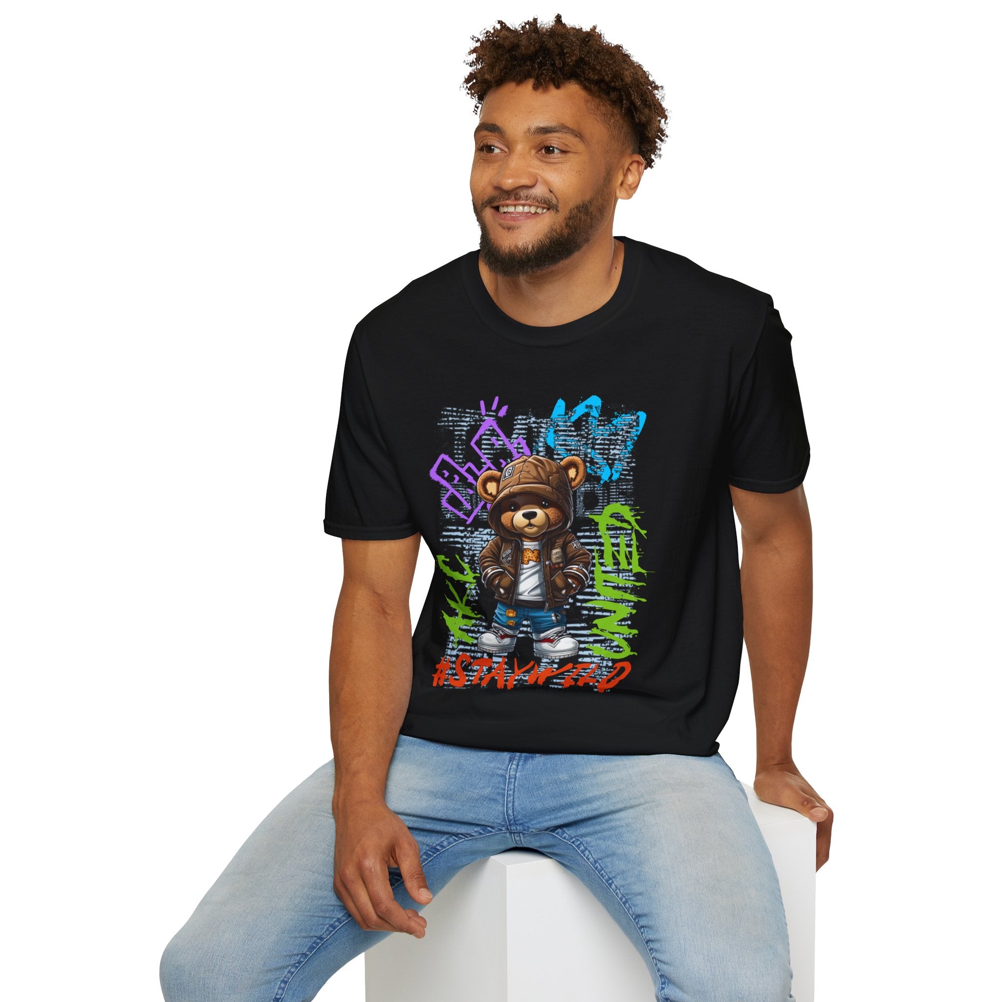 Teddy Graffiti Tee — 'Stay Wild' Front & 'No Time To Be Soft' Back