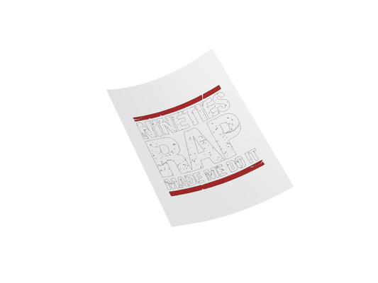 90's Rap Made Me Retro DTF Decal - Retro Style Design with 90s Music Theme