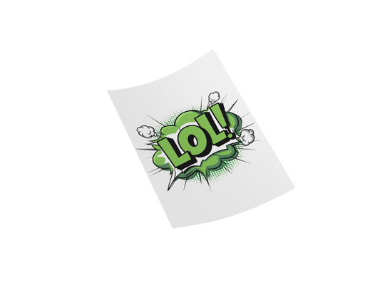 COMIC LOL Popular DTF Transfer 11"x11" Iron Transfer for Customizing Designs on Jacket, Pillow, or Bag
