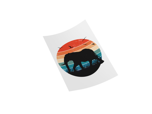 Elephant in Sunset 12" Premium DTF Transfer - Vibrant Colors and Intricate Details for Enhanced Designs