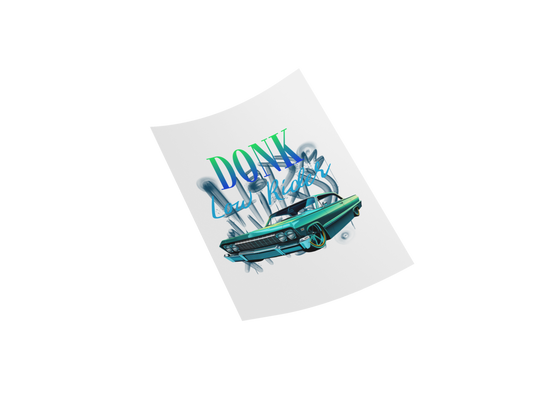 AKC URBAN Lowrider Blue DTF Transfer 12"x12" for Customizing Gear with Vibrant Blue Designs and Long-Lasting Prints
