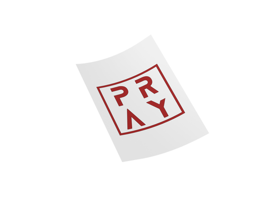 PRAY Elegant Printed DTF Transfer 9"x9" High-Quality Design for Clothing, Bags, and More