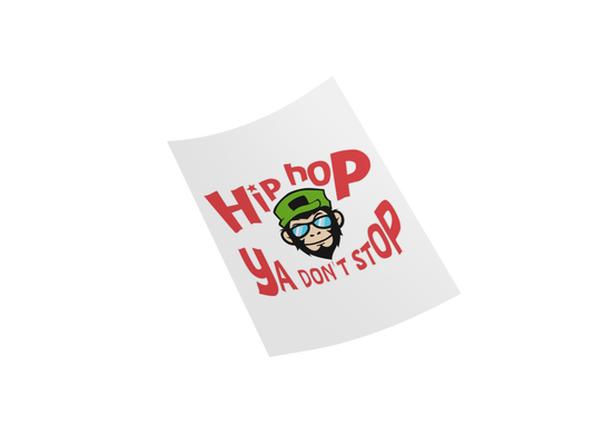 Hip Hop Ya Don't Stop Retro DTF Transfer - 10"x10" Hip-Hop Design Transfer for DIY Projects with Simple Application Instructions