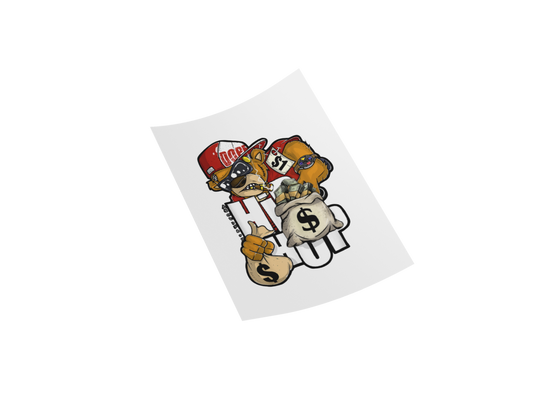 Hustle Teddy with Bag DTF Transfer