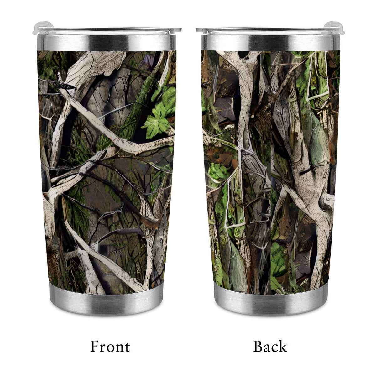 20oz Tumbler with Lid and Straw (Made in USA) Forest Pattern