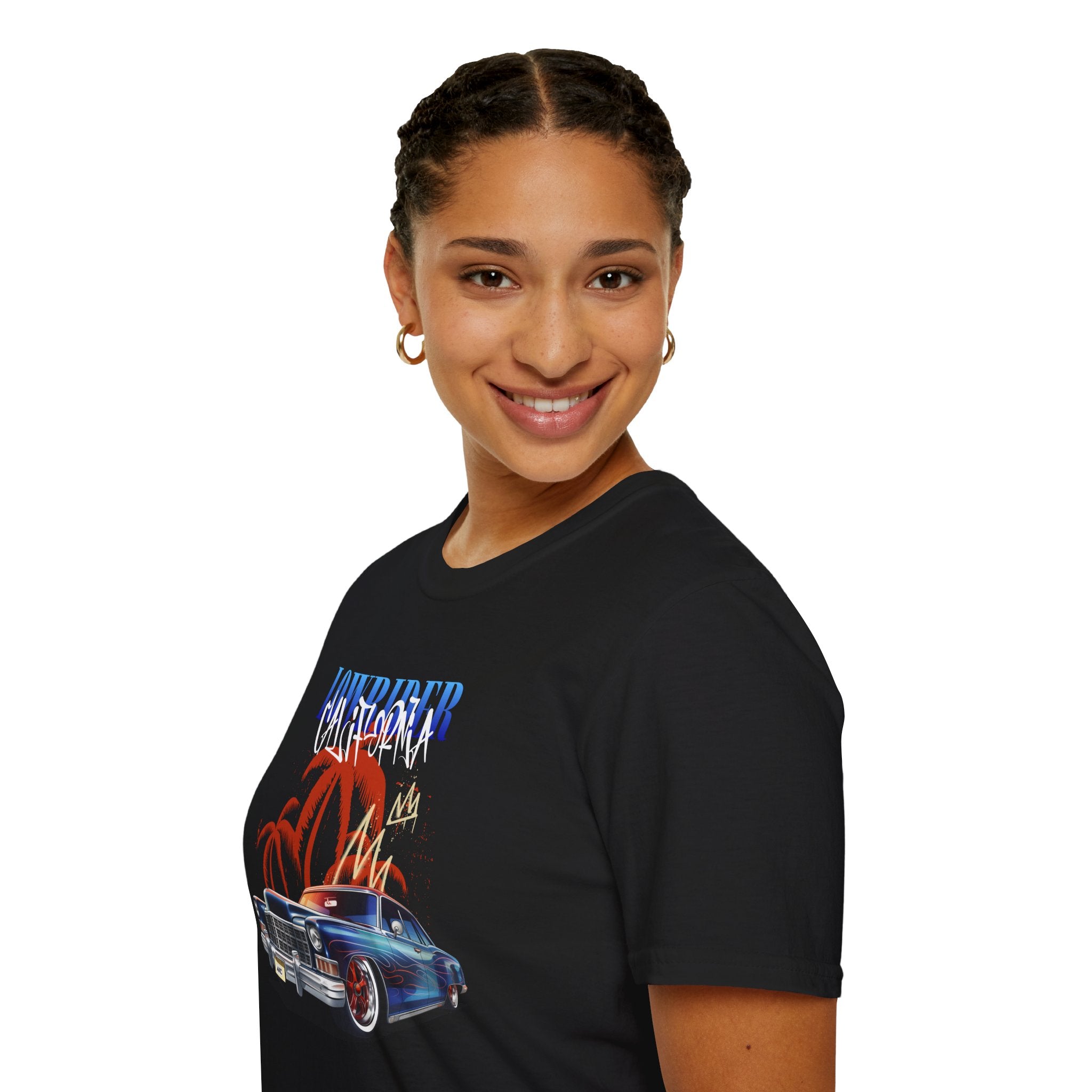 California Lowrider T-Shirt — Vintage Car Palm Tree Graphic