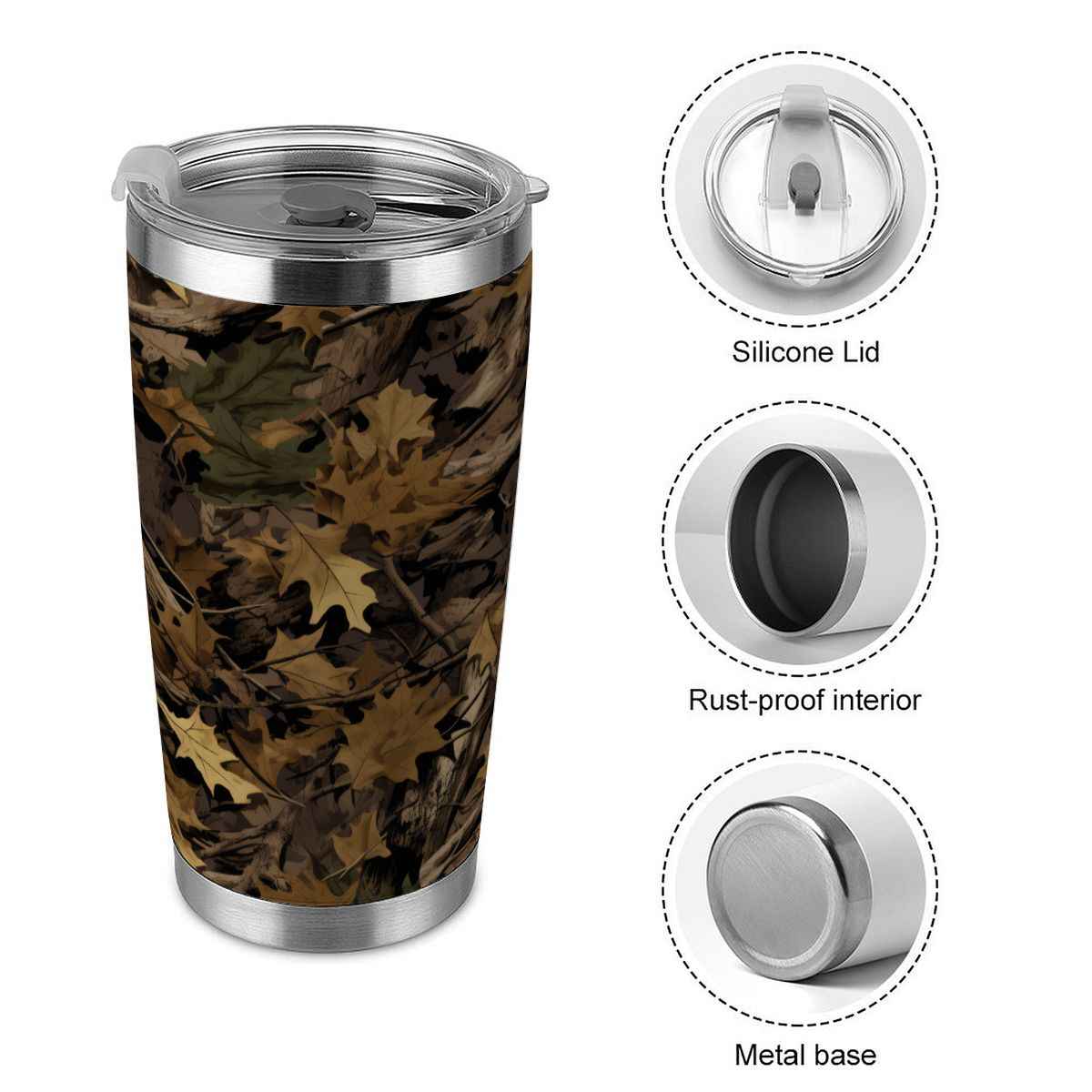 20oz Tumbler with Lid and Straw (Made in USA) HuntingCamo