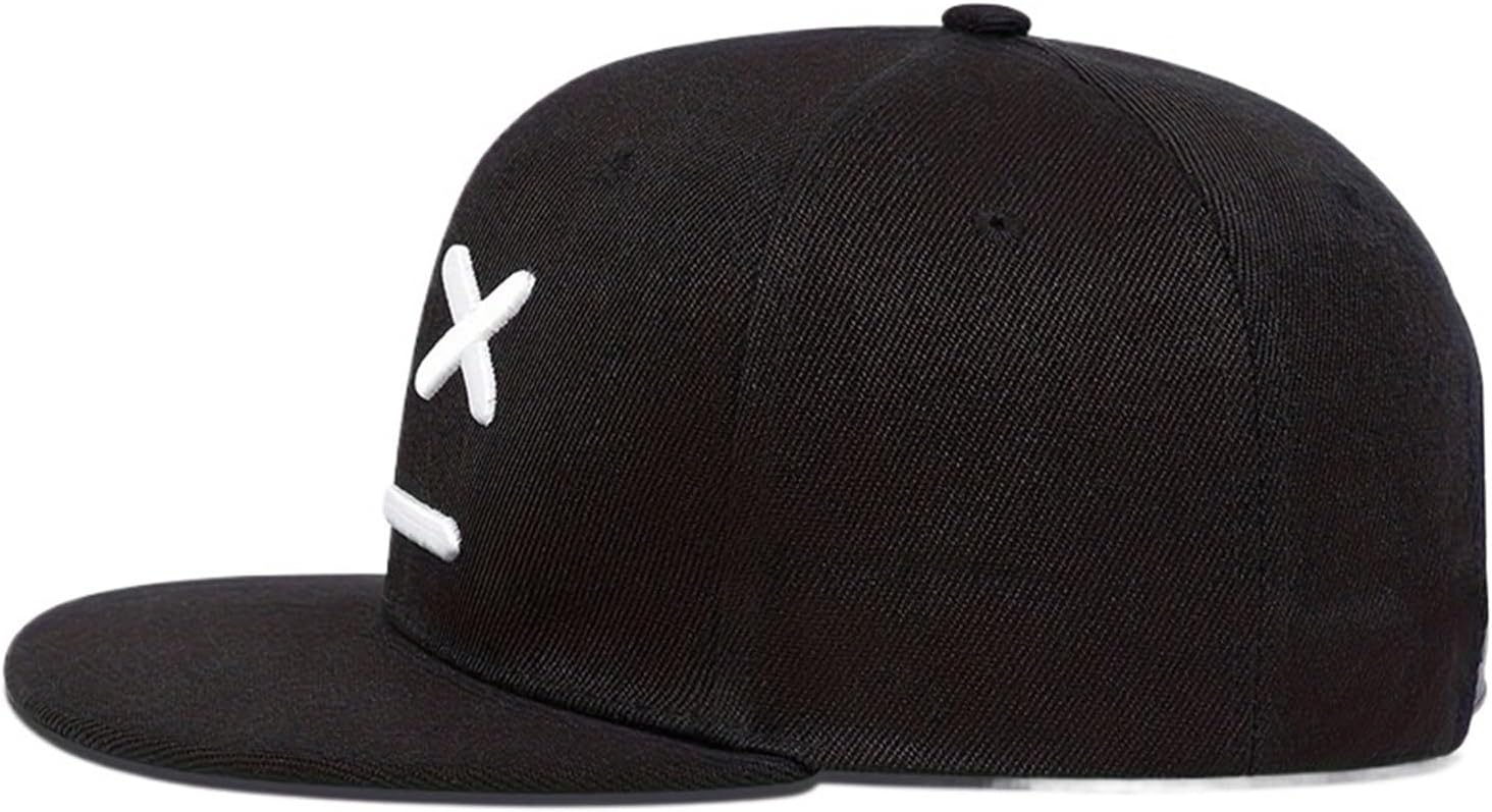 Smiling Face Embroidery Baseball Cap Adjustable Hip Hop Sport Hats Men Women Outdoor Sun Hats Cap(Black) - AKC UNITED