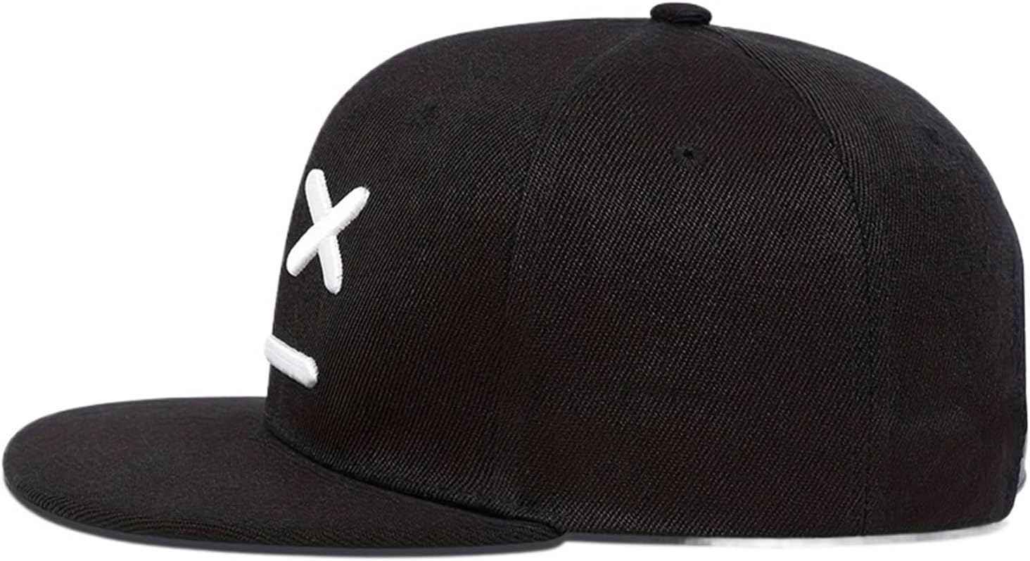 Smiling Face Embroidery Baseball Cap Adjustable Hip Hop Sport Hats Men Women Outdoor Sun Hats Cap(Black)