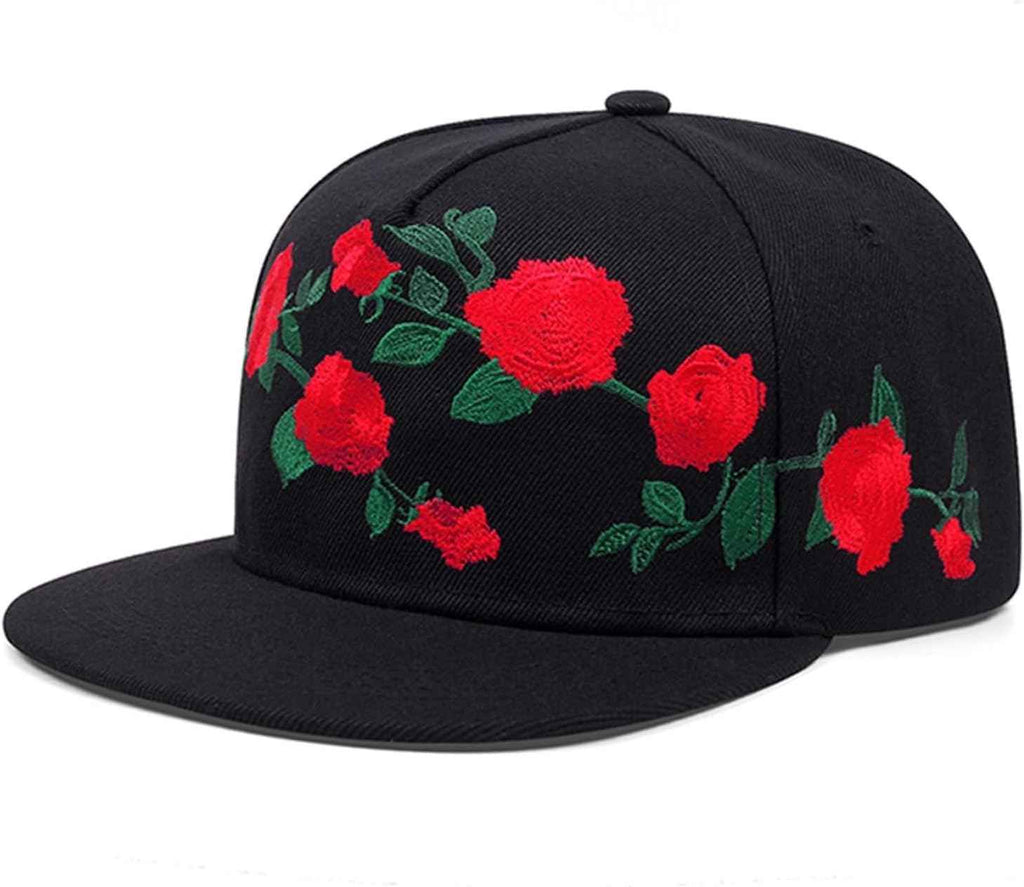 Rose Embroidery Hip Hop Baseball Cap Hat Adult Outdoor Hats Outdoor Sports Cap