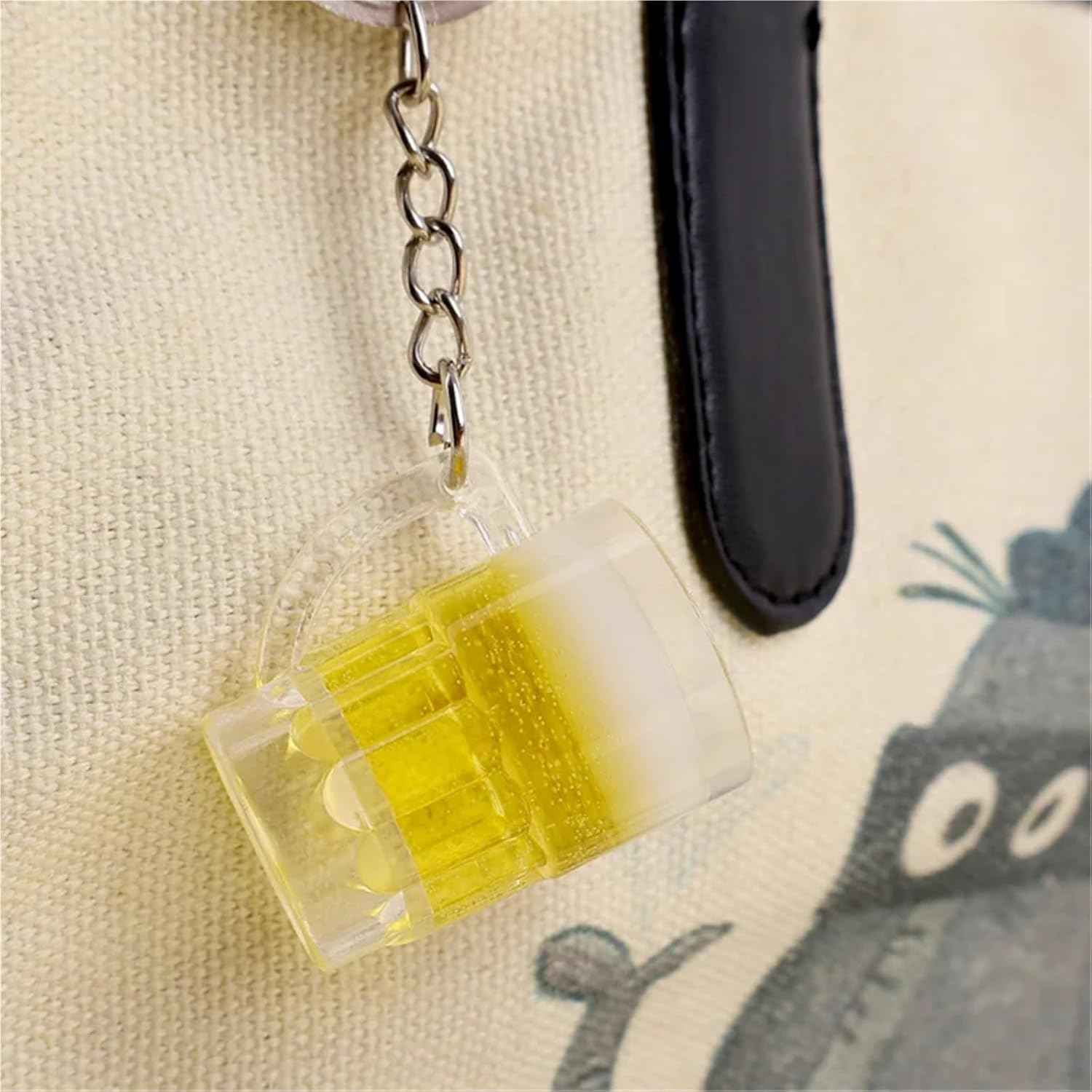 Beer Cup Keychain Men Women Couple Resin Simulation Food Handicraft Key Chain Bag Pendant Accessories