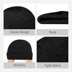 Stay Humble Hustle Hard Beanie for Men Women Beanie Hats Warm Winter Knit Caps Soft Ski Hat Black