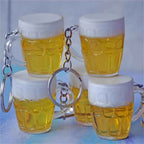 Beer Cup Keychain Men Women Couple Resin Simulation Food Handicraft Key Chain Bag Pendant Accessories