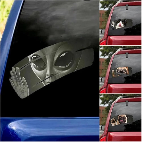 3D Alien Car Decal Sticker Waterproof Easy Install PVC Vinyl Home Decoration Decal