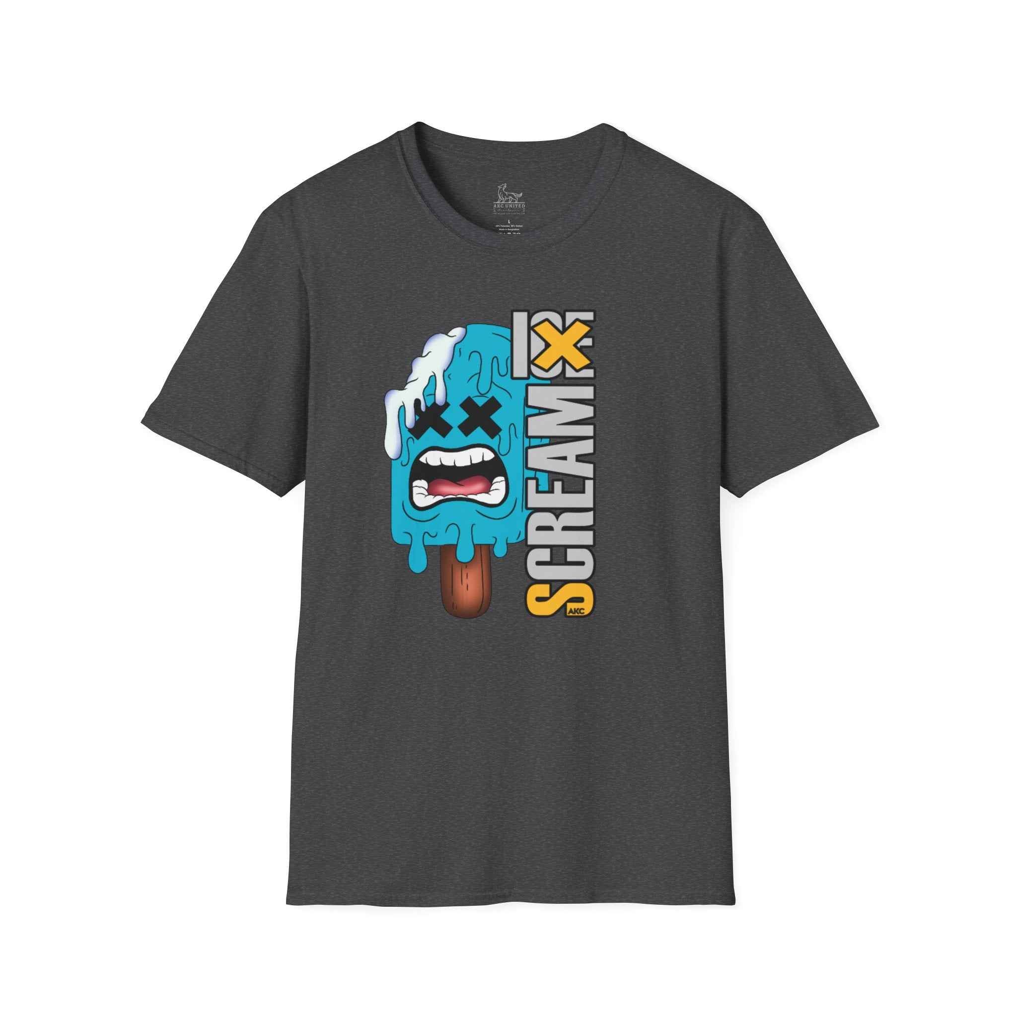 Screamy Popsicle Graphic T-Shirt — Retro Blue Ice Cream Illustration