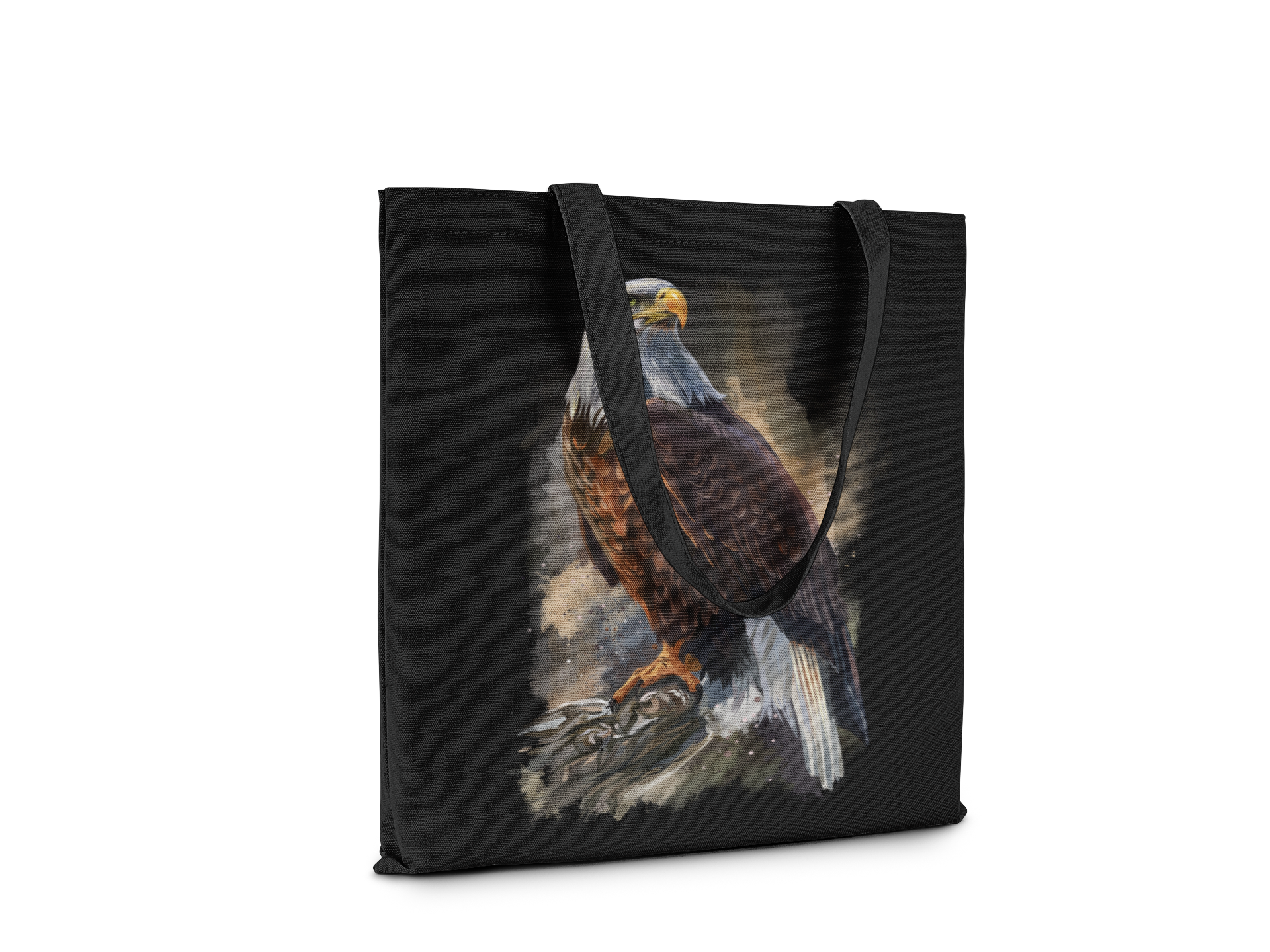 Eagle Art Canvas Tote Bag, Reusable Shopping Bag with Bird Design - AKC UNITED