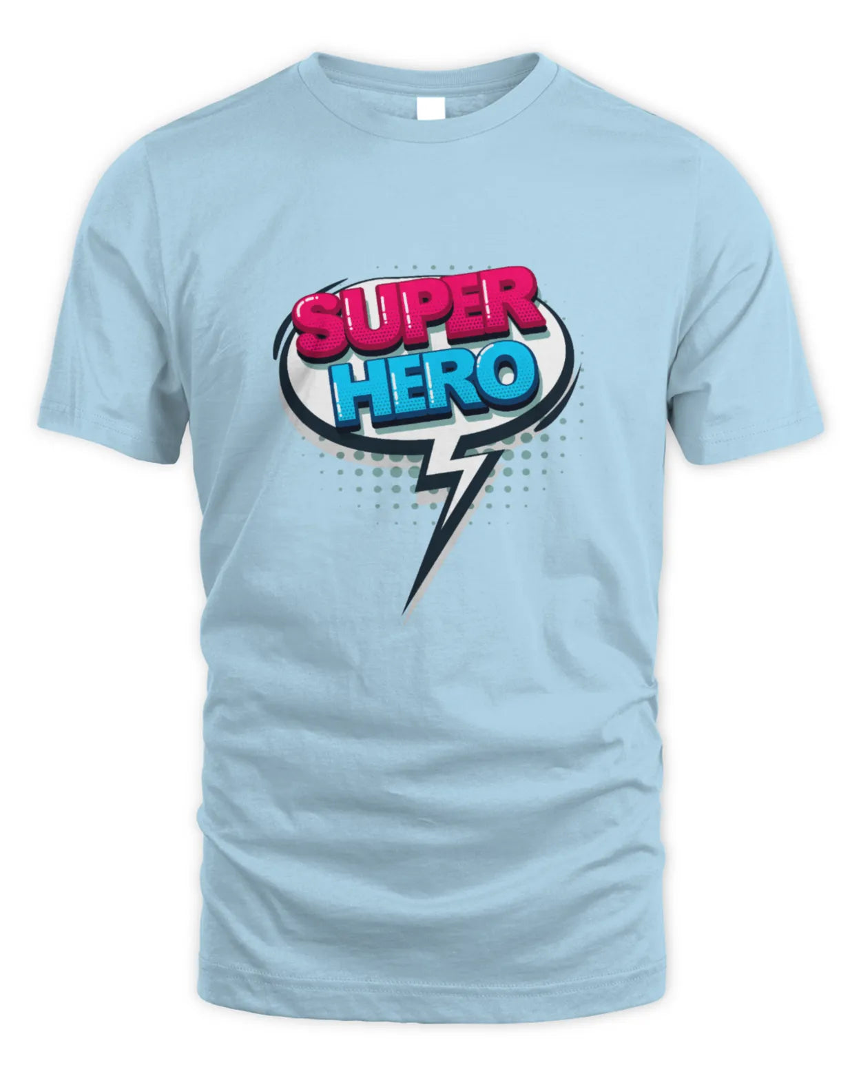 Cotton Unisex T-Shirt Superhero Design Comics Speech Bubble