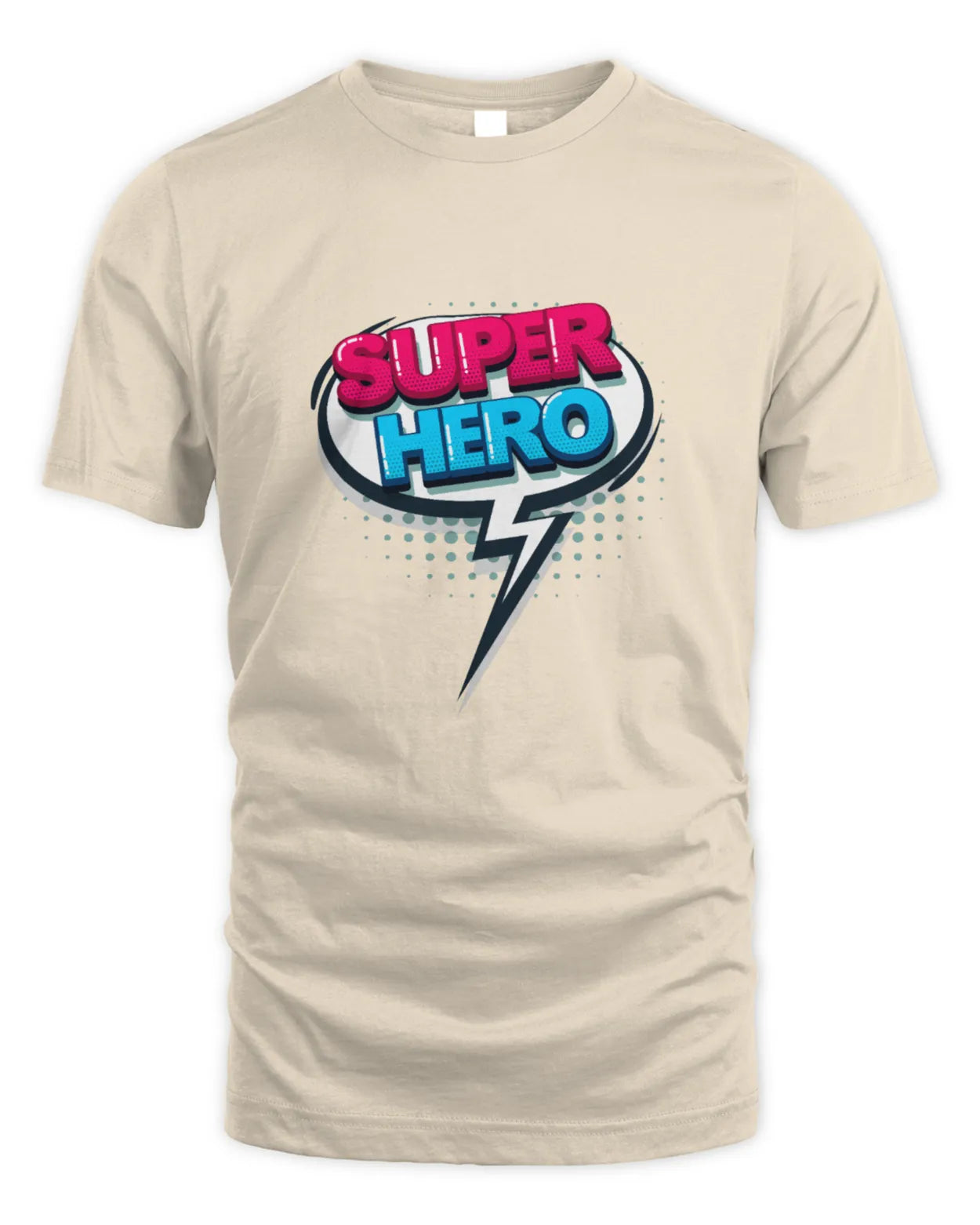 Cotton Unisex T-Shirt Superhero Design Comics Speech Bubble