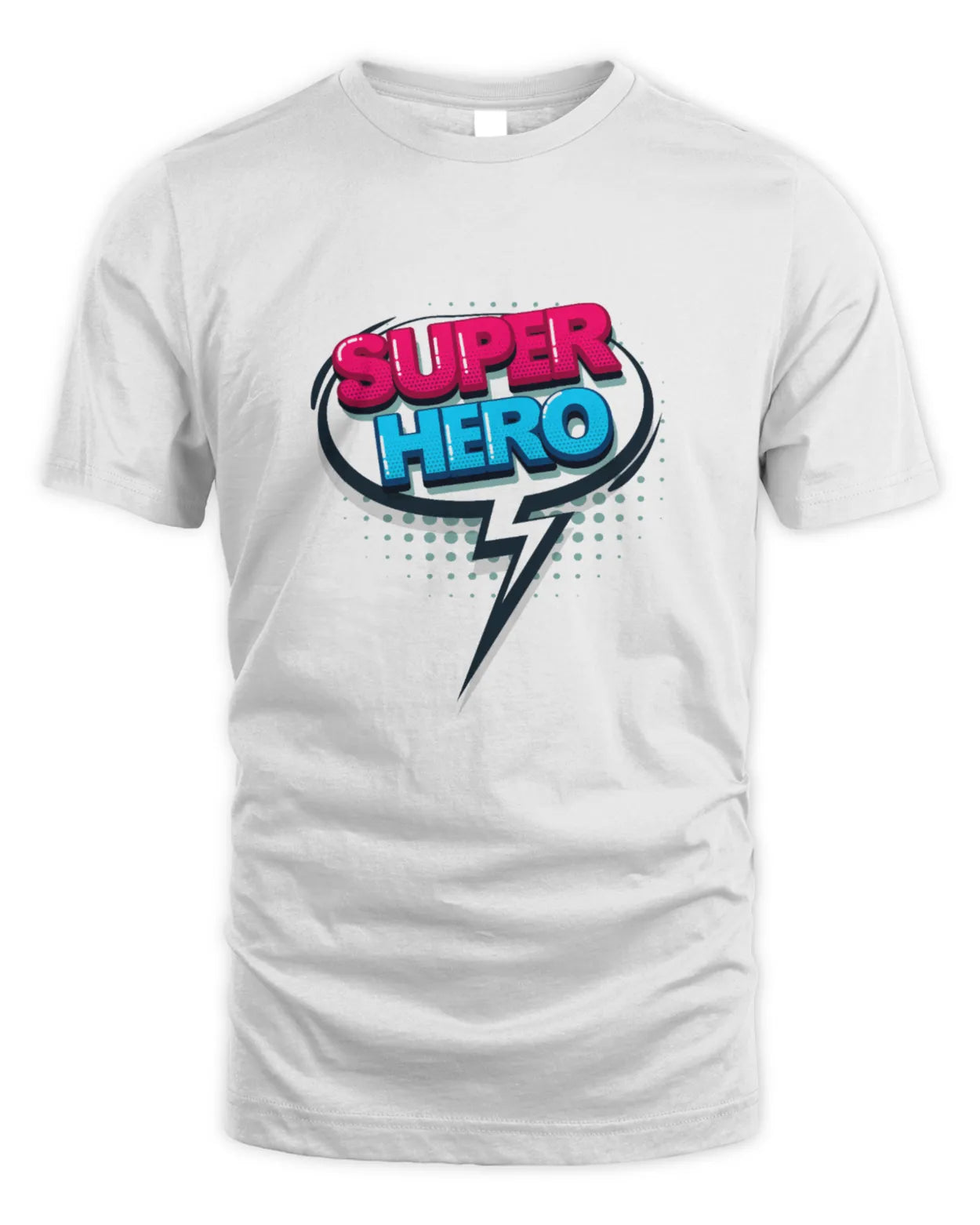 Cotton Unisex T-Shirt Superhero Design Comics Speech Bubble