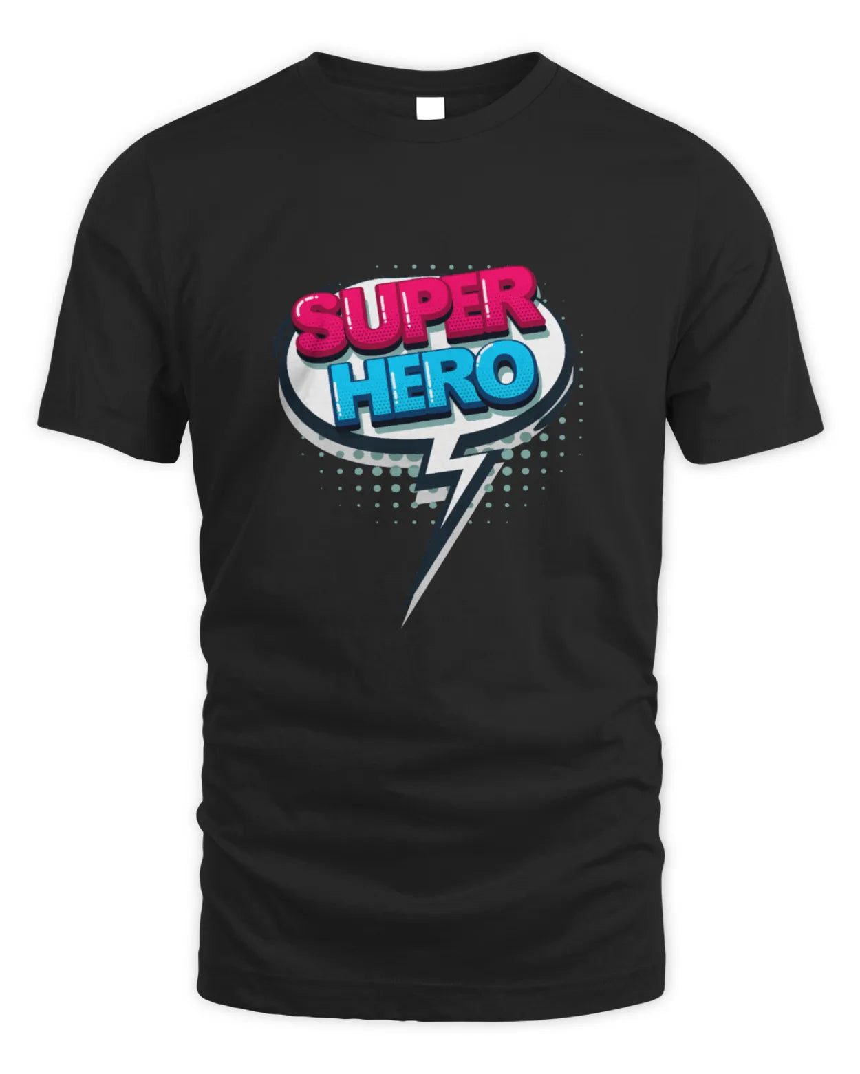 Cotton Unisex T-Shirt Superhero Design Comics Speech Bubble