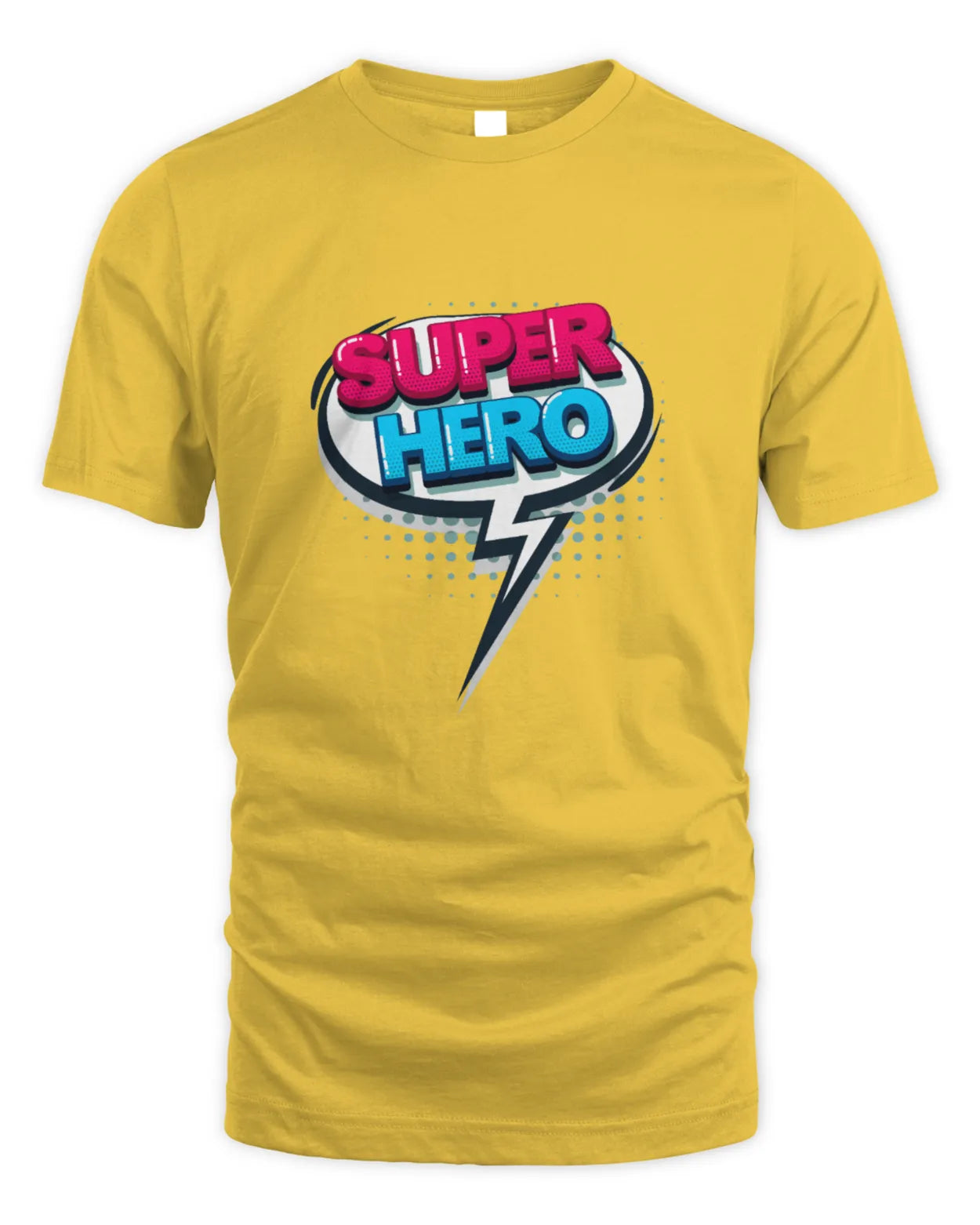 Cotton Unisex T-Shirt Superhero Design Comics Speech Bubble