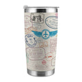 20oz Tumbler with Lid and Straw (Made in USA) 20oz Tumbler Travel Passport Stamp