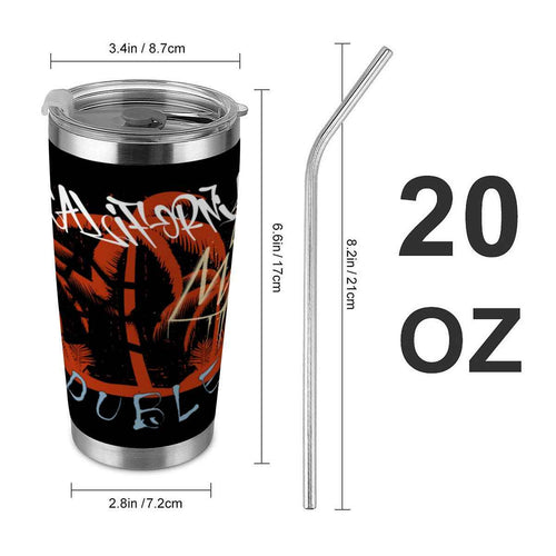 20oz Tumbler with Lid and Straw (Made in USA) # DoubleupCalifornia