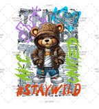Stay Wild Teddy Bear Graphic DTF Transfer Design
