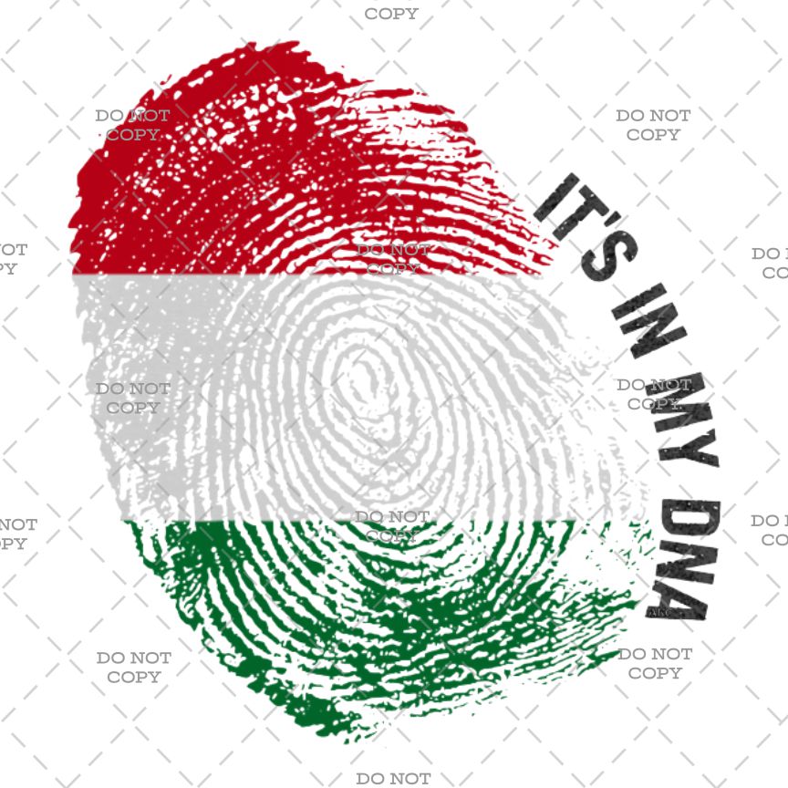 Fingerprint design with red, white, and green colors on a white background with 'DO NOT COPY' text.